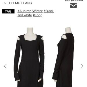 Helmut Lang Monochrome Cutout Long Sleeve Dress